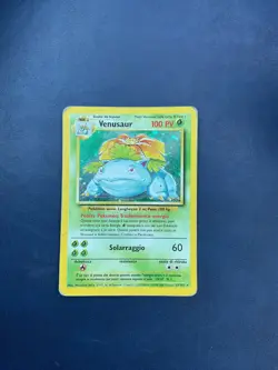 Pokemon Venusaur 15/102 Set Base Rara Holo Unlimited Wizards ITA Carte Vintage - Image 1