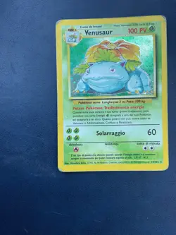 Pokemon Venusaur 15/102 Set Base Rara Holo Unlimited Wizards ITA Carte Vintage - Image 3