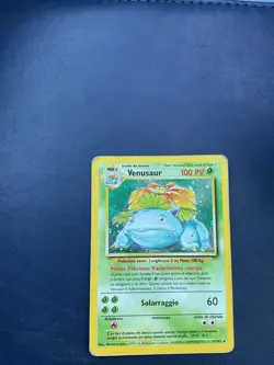 Pokemon Venusaur 15/102 Set Base Rara Holo Unlimited Wizards ITA Carte Vintage - Image 5