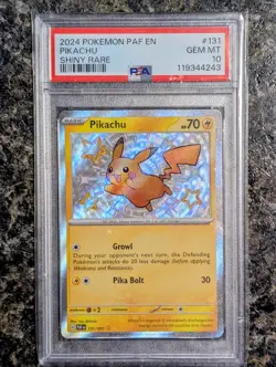Pokemon Pikachu 131/091 Shiny Rare PSA 10 Gem Mint, Paldean Fates 2024 - Image 1