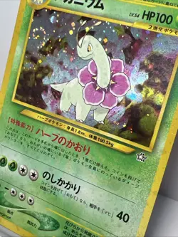 Meganium No. 154 Jap. Neo Genesis Pokemon Card 1999, SWIRL! NM-M+ - Image 3