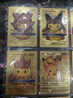 Pokemon Pikachu Gold Foil Cards 9 Different Cards Types - Image 2