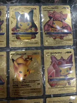 Pokemon Pikachu Gold Foil Cards 9 Different Cards Types - Image 3