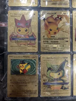 Pokemon Pikachu Gold Foil Cards 9 Different Cards Types - Image 4