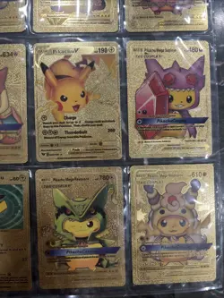 Pokemon Pikachu Gold Foil Cards 9 Different Cards Types - Image 5