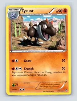 Pokemon TCG Tyrunt 61/111 XY - Furious Fists Normal MP - Image 1