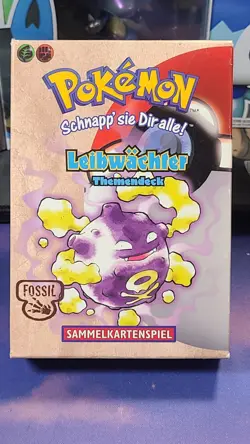 Pokemon TCG Bodyguard Fossil Theme Deck 1999 German Complete in Box Cards NM - Image 1