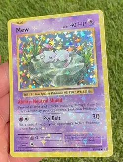 Mew 53/108 ?? HEAVY HOLO BLEED ?? Near Mint Pokemon XY Evolutions - Image 1