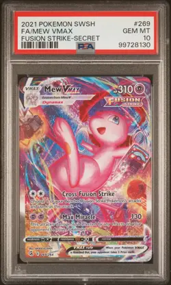 PSA 10 Mew VMAX 269/264 Fusion Strike Secret Rare Pokemon Card - Image 1
