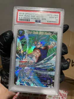 hyper rush ssb vegito bt3-063 spr psa 10 dragon ball super card game dbs bgs 10 - Image 1