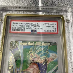 hyper rush ssb vegito bt3-063 spr psa 10 dragon ball super card game dbs bgs 10 - Image 4