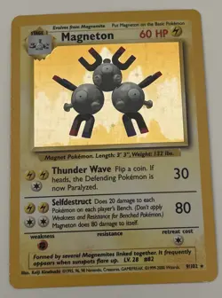 Magneton Pokemon Card Holo 9/102 Base Set Rare 1999-2000 Print Original LP/MP - Image 1