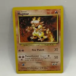 Pokemon TCG Magmar Base Set 36/102 Regular Unlimited Uncommon HP Card - Image 1