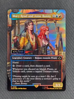 2024 MTG Magic Assassin's Creed 0120 Mary Read and Anne Bonny Serialised FOIL - Image 1