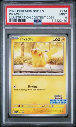 Pokemon Pikachu SVP214 Illustration Contest 2024 Promo Graded PSA 9 - Image 1