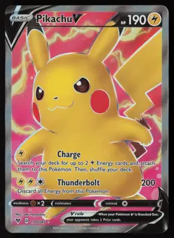 Pikachu V (Full Art) 170/185 SWSH04: Vivid Voltage Pokemon TCG LP+ - NM - Image 1
