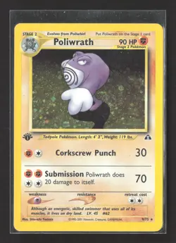 Pokemon 2001 Neo Discovery Poliwrath 1st Edition #9/75 - Image 1