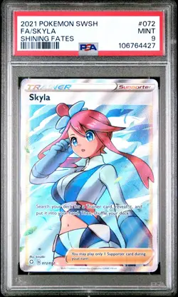 2021 POKEMON SWORD & SHIELD SHINING FATES #072 FULL ART/SKYLA PSA 9 - Image 1