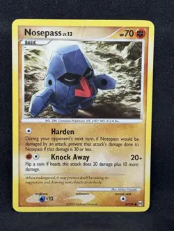 2009 Pokemon Platinum Arceus Nosepass 69/99 Uncommon Basic HP - Image 1