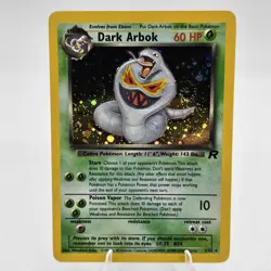 🌀 Swirl Pokemon TCG Team Rocket Dark Arbok Unlimited Holo Rare 2/82 Near Mint M - Image 1