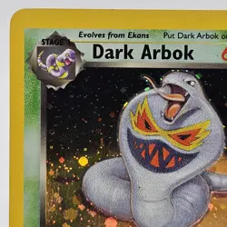 🌀 Swirl Pokemon TCG Team Rocket Dark Arbok Unlimited Holo Rare 2/82 Near Mint M - Image 2