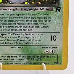 🌀 Swirl Pokemon TCG Team Rocket Dark Arbok Unlimited Holo Rare 2/82 Near Mint M - Image 4