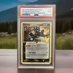 2021 Pokemon SWSH BSP Greninja Gold Star Celebrations #144 PSA 9 MINT FAST SHIP - Image 1