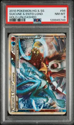 2010 Pokemon Hs Unleashed Holo Entei/Suicune Legend #94 PSA 8 - Image 2