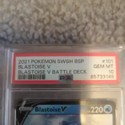 2021 Pokemon SWSH BSP Blastoise V Blastoise V Battle Deck PSA 10 GEM MT Eng Ver - Image 3