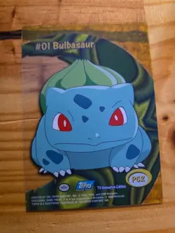 2000 TOPPS Pokemon #01 Bulbasaur PC2 TV Animation CLEAR see-through Card - Image 2