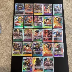 One Piece Lot of 23 Super Rare Cards Assorted OP Foil Cards All NM - Image 1