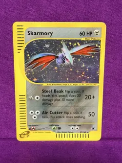 Pokemon 2002 Skarmory Expedition Holo Rare Card 27/165 MP (wing swirl) - Image 1