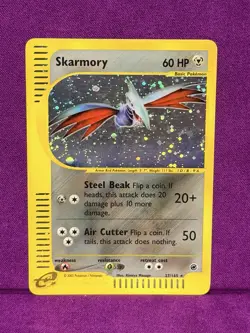 Pokemon 2002 Skarmory Expedition Holo Rare Card 27/165 MP (wing swirl) - Image 2