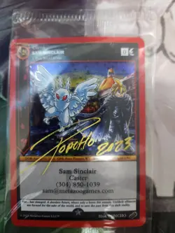 MetaZoo Sam Sinclair MOTHMAN (Kansas City Collect-A-Con 2023) Promo Card Signed. - Image 1