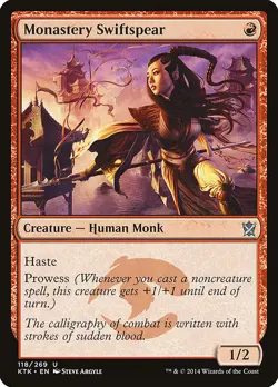 MTG Magic the Gathering Monastery Swiftspear (118/282) Khans of Tarkir MP - Image 1