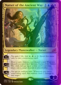 MTG Narset of the Ancient Way (195/434) Ikoria Lair of Behemoths LP FOIL - Image 1