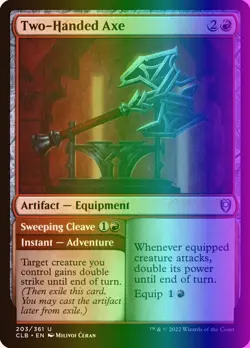 MTG Two-Handed Axe (203/1080) Commander Legends Battle for Baldur's Gate LP FOIL - Image 1