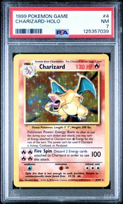 1999 POKEMON GAME #4 CHARIZARD-HOLO PSA 7 - Image 1