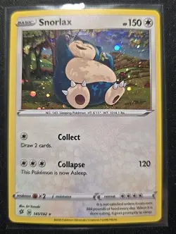 Snorlax 141/192 Rebel Clash Cosmos Holo Rare FOOT SWIRL! 2020 Pokemon Card - Image 1