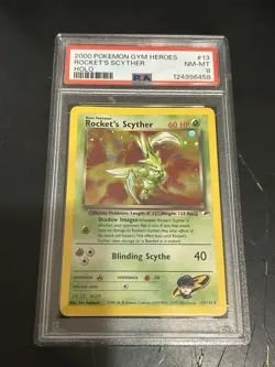 *HOLO BLEED ERROR* 2000 Pokemon Rocket's Scyther Gym Heroes HOLO #13/132 PSA 8 - Image 1
