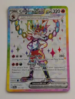 Cinderace ex 157/142 Sv07: Stellar Crown Full Art Ultra Rare Pokemon TCG NM - Image 1