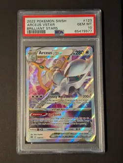 2022 POKEMON SWORD & SHIELD BRILLIANT STARS #123 ARCEUS VSTAR PSA 10 - Image 1
