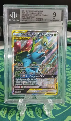 2019 Pokemon Sun and Moon Promo Celebi & Venusaur GX - SM167 - BGS 9 Mint - Image 1