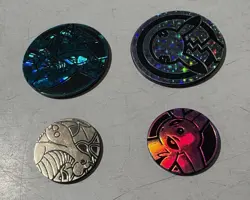 Lot of 4 Pokemon Plastic Game Coins Pikachu Espeon Dragonite Dragapult - Image 1