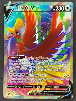 Pokemon Ho-Oh V Full Art 187/195 SIT Silver Tempest NM - Image 1