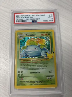 2021 Pokemon Celebrations Venusaur Holo PSA 9 MT Classic Coll Base Set #15 - Image 1