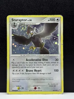 Staraptor 16/130 Holo Diamond Pearl 2007 Pokemon Card HP Condition With Swirl! - Image 1
