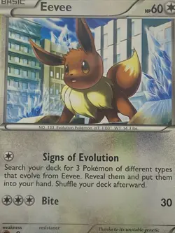 Eevee 90/116 Near Mint Common B&W Plasma Freeze 2013 Pokemon Card - Image 3