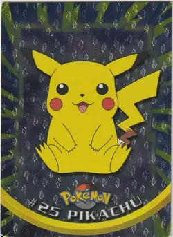 PIKACHU Flames Holo Card Pokemon TCG Foil #25 1999 Topps TV Series Black Label - Image 1