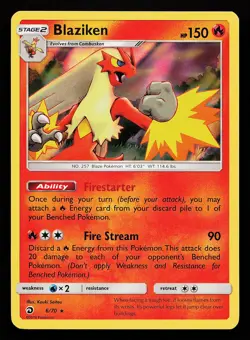 Blaziken 6/70 Holo Rare Dragon Majesty Pokemon Card - Image 1